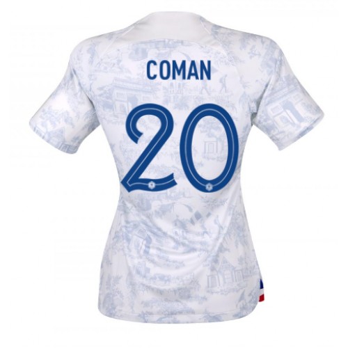 Fotballdrakt Dame Frankrike Kingsley Coman #20 Bortedrakt VM 2022 Kortermet